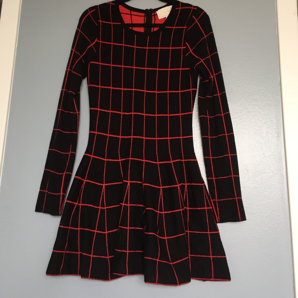 JOA gridline sweater dress